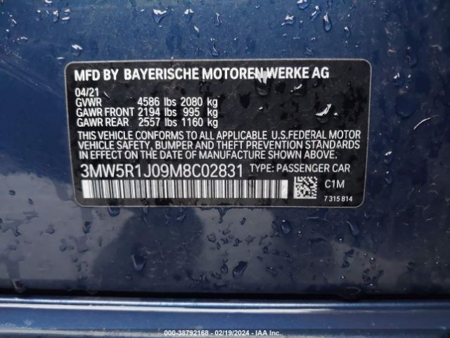 2021 BMW 330I 3MW5R1J09M8C02831 Photo 8