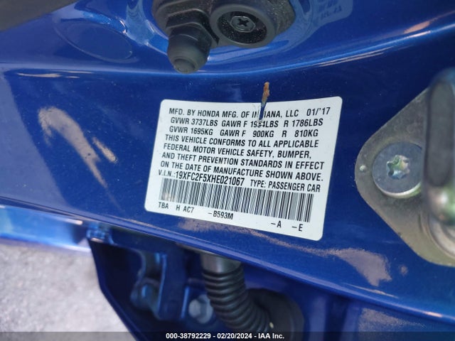 Honda Civic Lx 2017 19XFC2F5XHE021067 Image 9