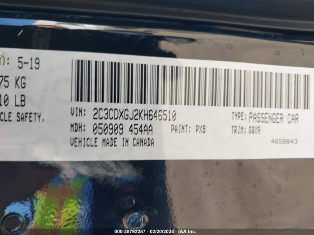 Dodge Charger Scat Pack Rwd 2019 2C3CDXGJ2KH646510 Image 9