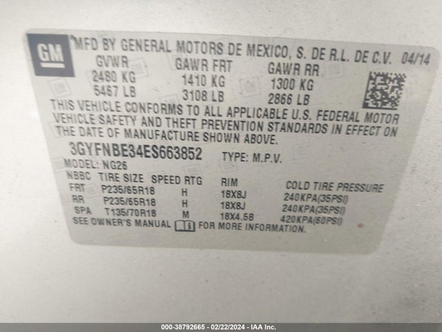 Cadillac Srx Luxury Collection 2014 3GYFNBE34ES663852 Image 9