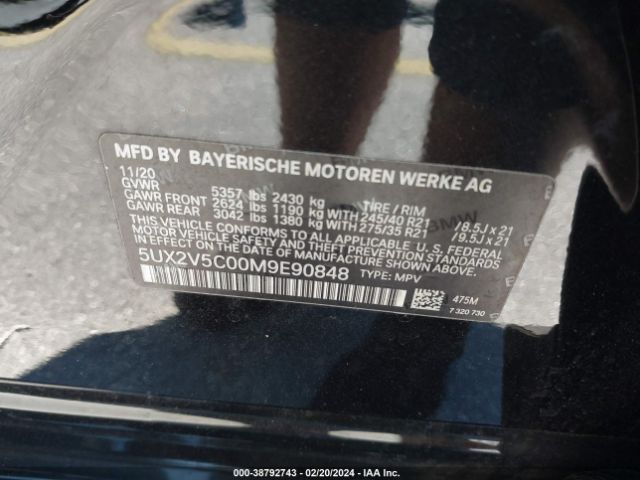 5UX2V5C00M9E90848 BMW X4 M40i