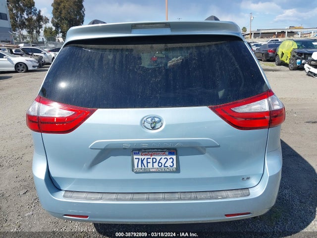 2015 TOYOTA SIENNA LE 8 PASSENGER VIN: 5TDKK3DCXFS535738