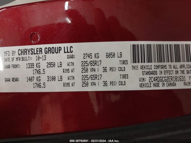 Dodge Grand Caravan Sxt 2014 2C4RDGCG2ER181631 Image 9