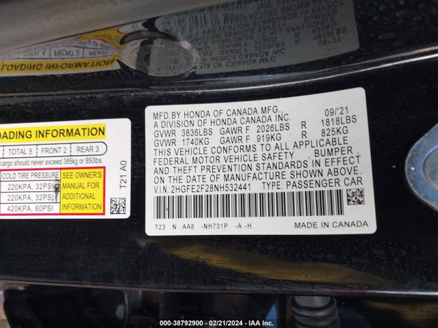 Honda Civic Lx 2022 2HGFE2F28NH532441 Image 9