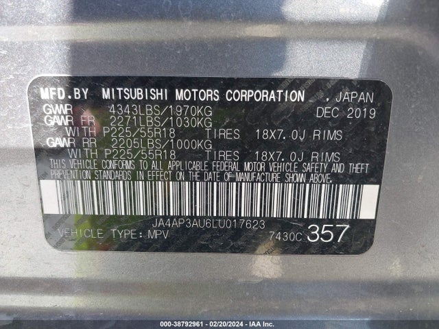 2020 MITSUBISHI OUTLANDER SPORT JA4AP3AU6LU017623 Photo 8