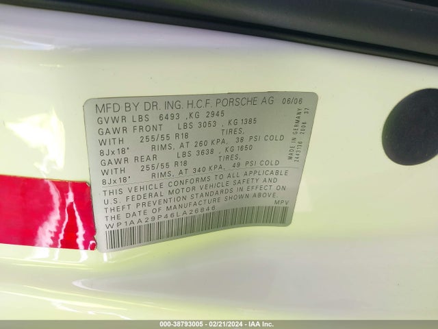 2006 PORSCHE CAYENNE WP1AA29P46LA26846 Photo 8