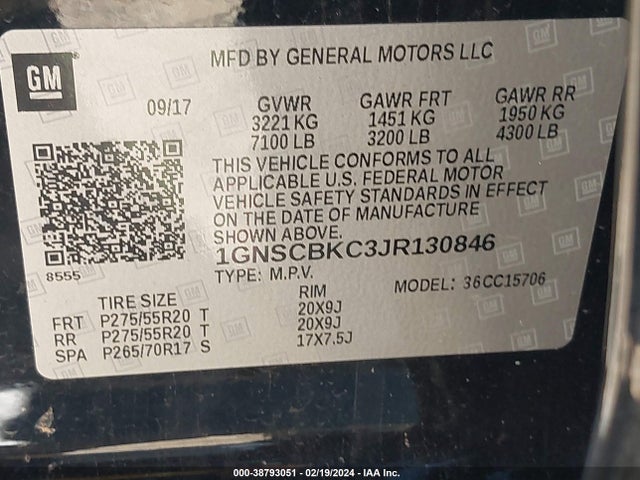 Chevrolet Tahoe Lt 2018 1GNSCBKC3JR130846 Image 9