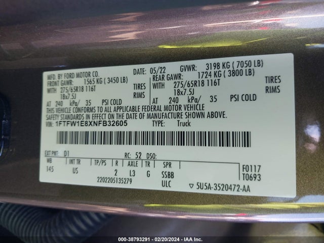 Ford F-150 Xlt 2022 1FTFW1E8XNFB32605 Image 9