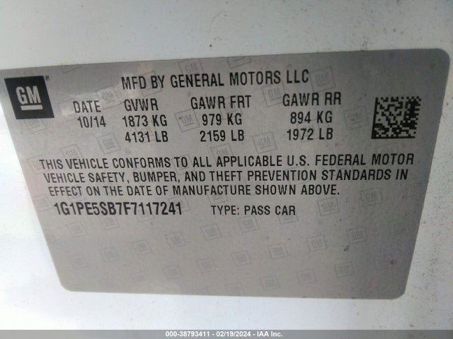 Chevrolet Cruze 2lt Auto 2015 1G1PE5SB7F7117241 Image 9