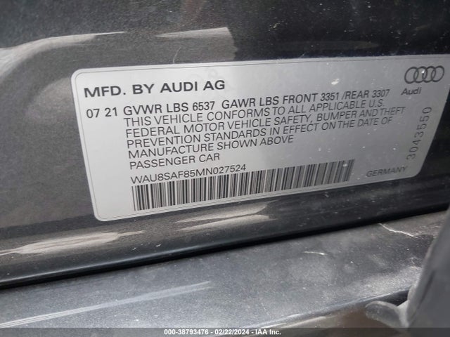 2021 AUDI S8 WAU8SAF85MN027524 Photo 8
