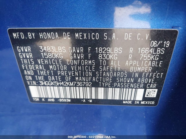 Honda FIT LX 2019 3HGGK5H42KM736792 Image 9