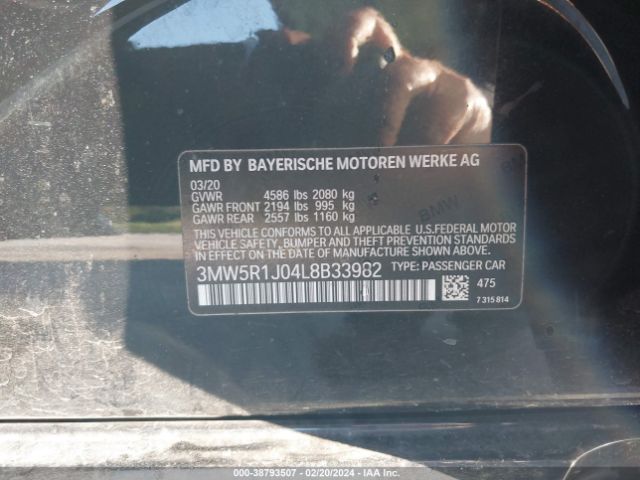 2020 BMW 330I 3MW5R1J04L8B33982 Photo 8