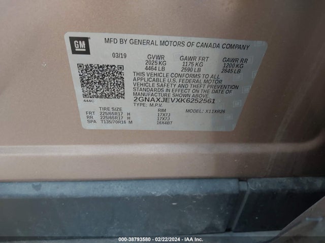 Chevrolet EQUINOX LT 2019 2GNAXJEVXK6252561 Image 9