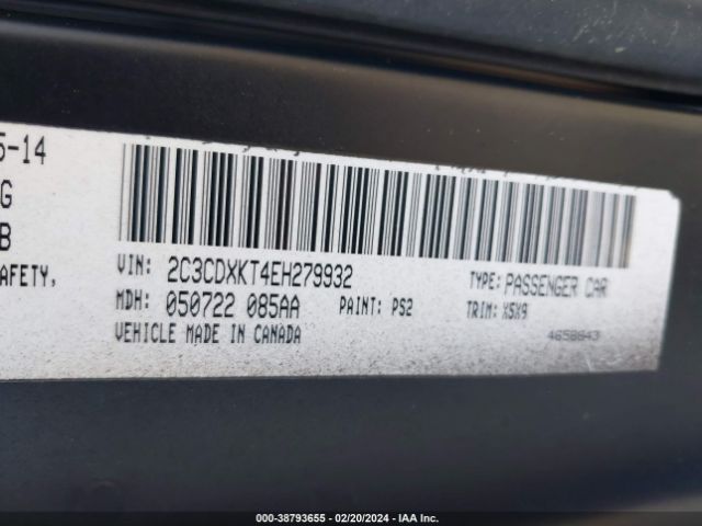 2C3CDXKT4EH279932 Dodge Charger Police
