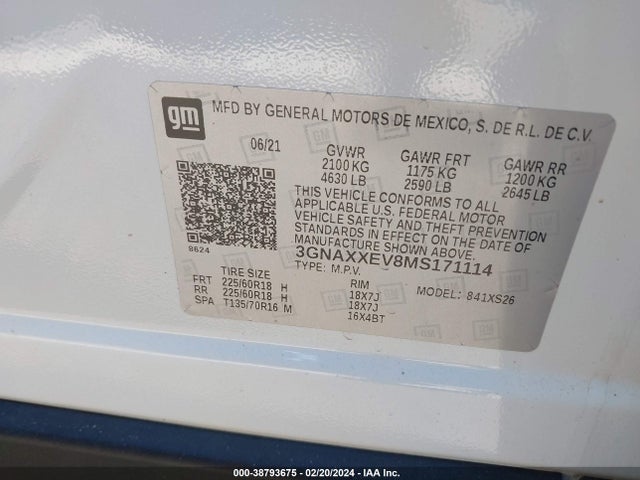 Chevrolet Equinox Awd Premier 2021 3GNAXXEV8MS171114 Image 9