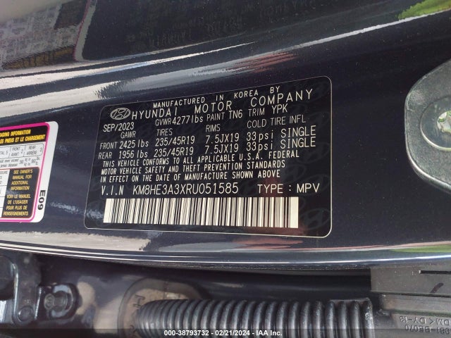 Hyundai Kona Limited 2024 KM8HE3A3XRU051585 Image 9