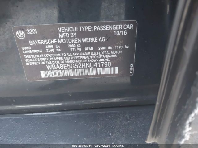 WBA8E5G52HNU41790 BMW 320i Xdrive