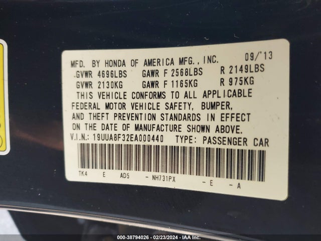 Acura Tl 3.5 Special Edition 2014 19UUA8F32EA000440 Image 9