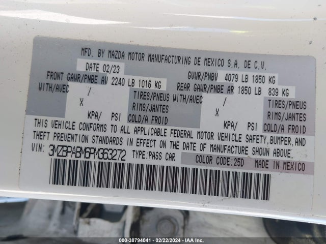 Mazda Mazda3 2.5 S Select 2023 3MZBPABM6PM363272 Image 9
