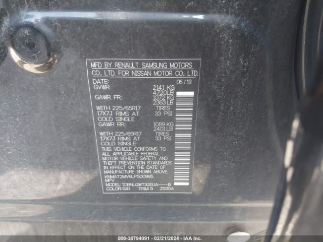 KNMAT2MV6LP500995 Nissan Rogue Sv Intelligent Awd
