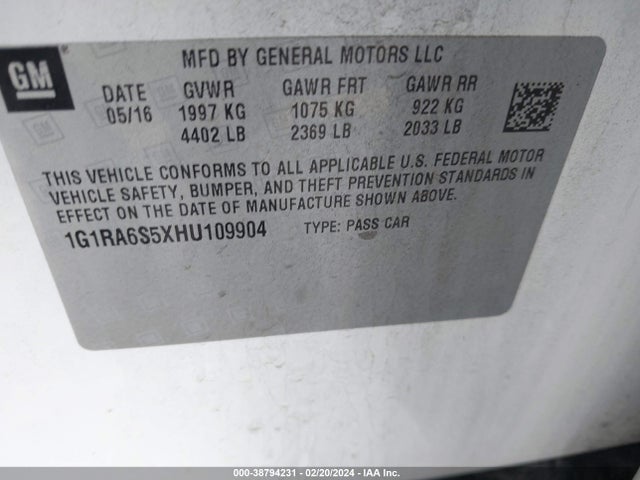 Chevrolet VOLT LT 2017 1G1RA6S5XHU109904 Image 9