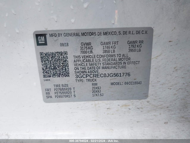 Chevrolet Silverado 1500 1lt 2018 3GCPCREC0JG561776 Image 9