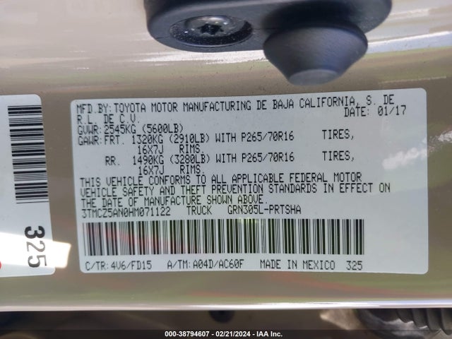 Toyota Tacoma Trd Off Road 2017 3TMCZ5AN0HM071122 Image 9