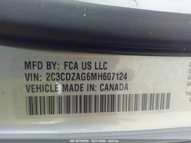 Dodge Challenger Sxt 2021 2C3CDZAG6MH607124 Image 9