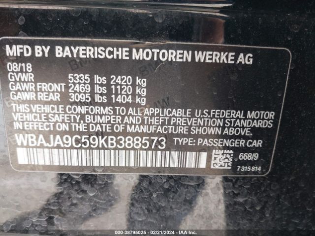 WBAJA9C59KB388573 BMW 530e Iperformance