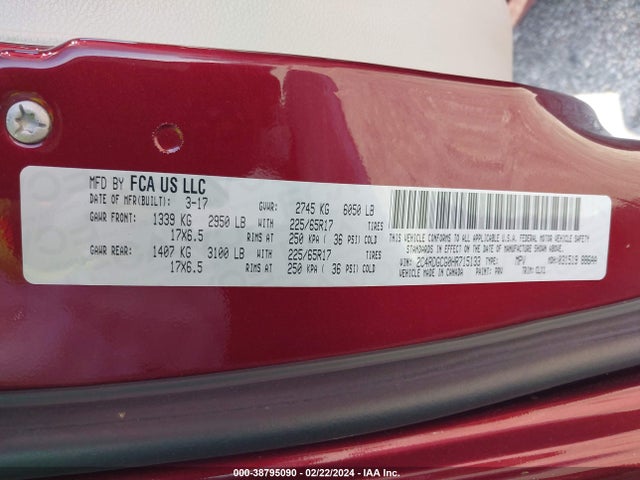 Dodge Grand Caravan Sxt 2017 2C4RDGCG0HR715133 Image 9