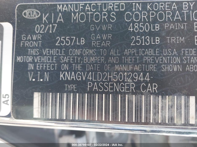 KIA Optima Plug-in Hybrid Ex 2017 KNAGV4LD2H5012944 Image 9