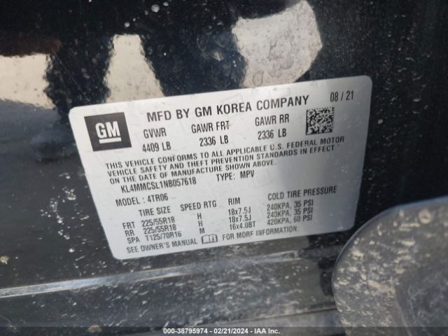 KL4MMCSL1NB057618 Buick Encore Gx Awd Preferred