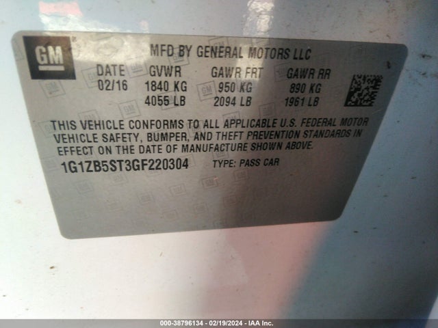 Chevrolet MALIBU LS 2016 1G1ZB5ST3GF220304 Image 9