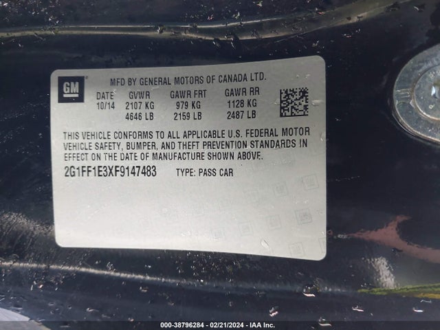 Chevrolet Camaro 2lt 2015 2G1FF1E3XF9147483 Image 9