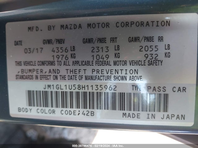 Mazda Mazda6 Sport 2017 JM1GL1U58H1135962 Image 9