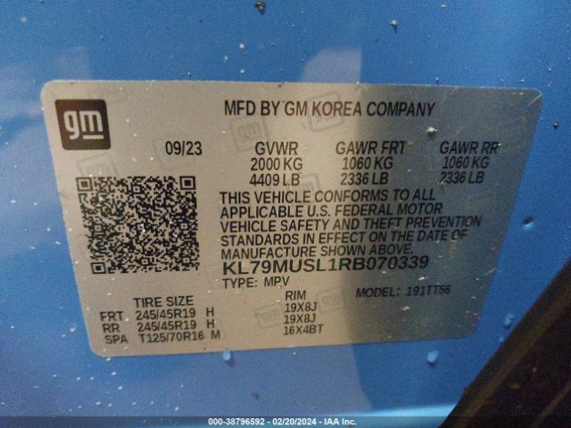 KL79MUSL1RB070339 Chevrolet Trailblazer Awd Rs