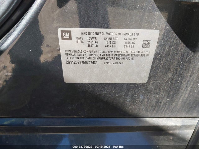 Chevrolet Impala 2lt 2014 2G1125S37E9247430 Image 9