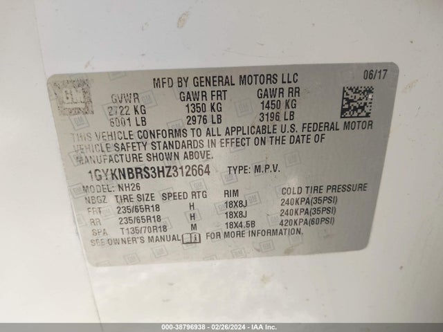 Cadillac XT5 LUXURY 2017 1GYKNBRS3HZ312664 Image 9
