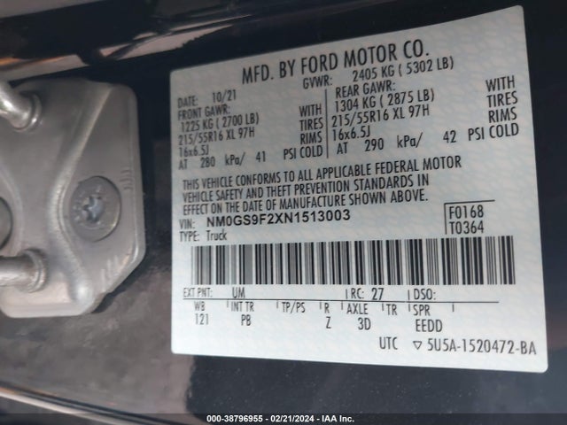 Ford Transit Connect Xlt Passenger 2022 NM0GS9F2XN1513003 Image 9