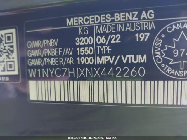 W1NYC7HJXNX442260 Mercedes-Benz Amg G 63 4matic