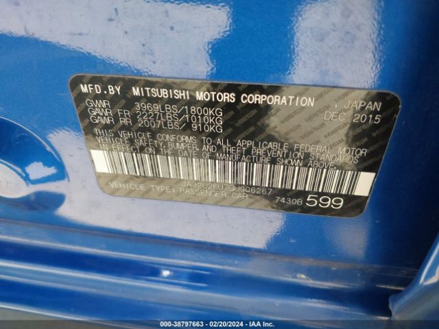 JA32U2FU7GU006267 Mitsubishi LANCER ES