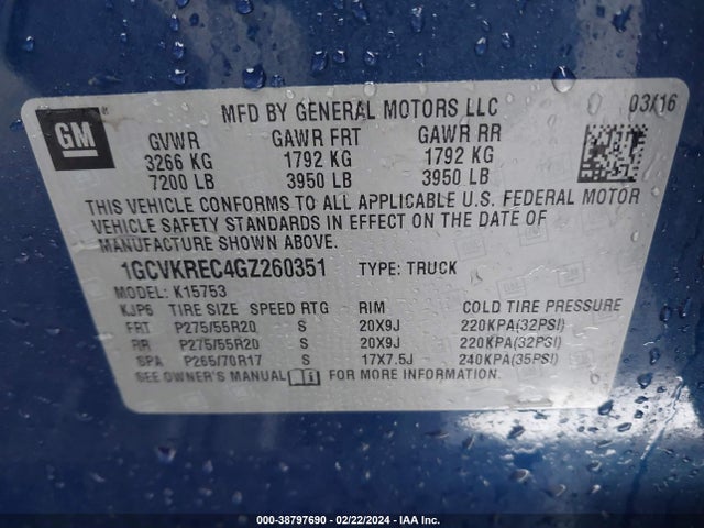 Chevrolet Silverado 1500 2lt 2016 1GCVKREC4GZ260351 Image 9
