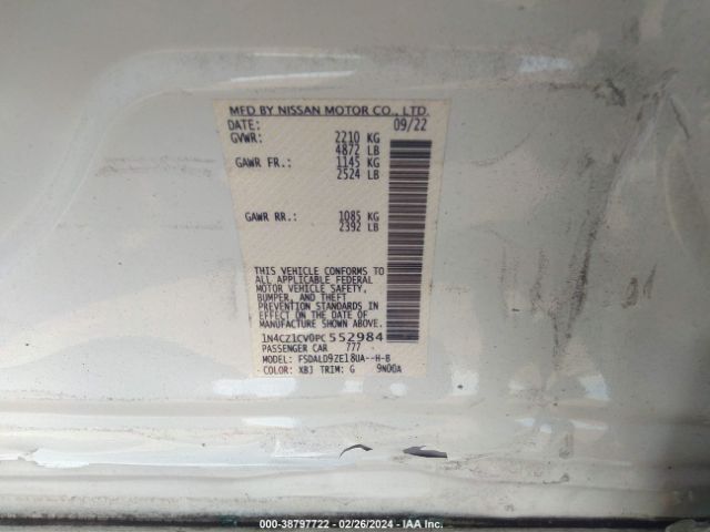 1N4CZ1CV0PC552984 Nissan Leaf Sv Plus 60 Kwh