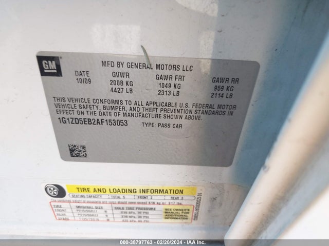 2010 CHEVROLET MALIBU LT VIN: 1G1ZD5EB2AF153053