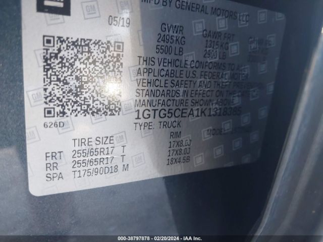 1GTG5CEA1K1318385 GMC CANYON SLE