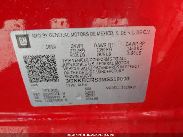 Chevrolet Blazer Fwd 2lt 2021 3GNKBCRS3MS519090 Image 9