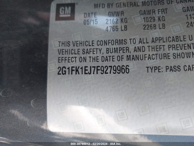 Chevrolet CAMARO 2SS 2015 2G1FK1EJ7F9279966 Image 9