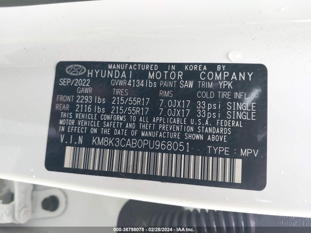Hyundai Kona Sel 2023 KM8K3CAB0PU968051 Image 9