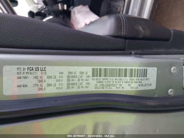 1C4RDJDG9GC433317 Dodge DURANGO LIMITED