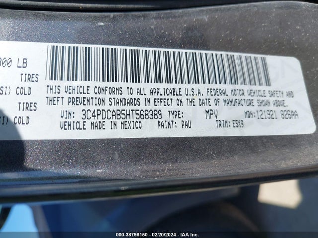 Dodge JOURNEY SE 2017 3C4PDCAB5HT568389 Image 9
